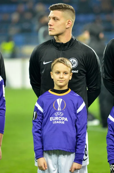 Kharkiv, Ukrayna - 14 Şubat 2019: Uefa'da Luka Jovic