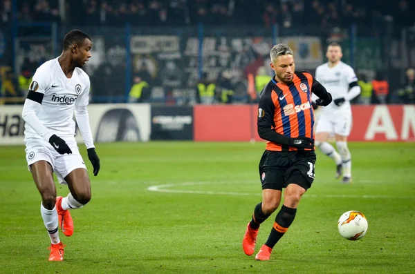 Kharkiv, Ukrayna - 14 Şubat 2019: Marlos Evan N'Dick'e karşı
