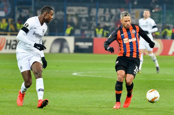 Kharkiv, Ukrayna - 14 Şubat 2019: Marlos Evan N'Dick'e karşı