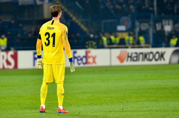 KHARKIV, UKRAINE - February 14, 2019: Kevin Trapp player during — Stock Photo, Image