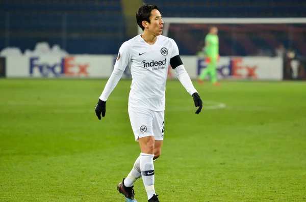 Kharkiv, Ukrayna - 14 Şubat 2019: Makoto Hasebe oyuncu durin