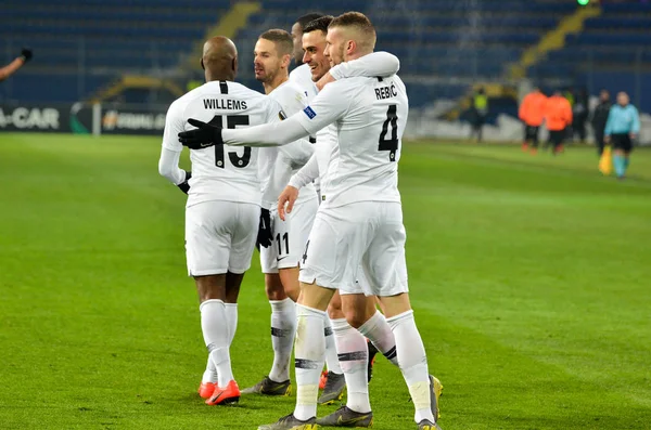 Kharkiv, Ukrayna - 14 Şubat 2019: Eintracht Frankfurt oyuncusu