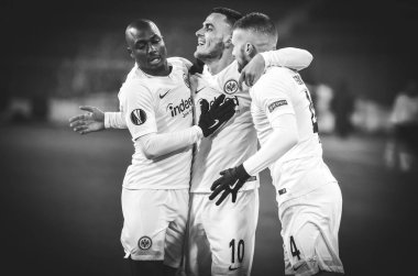 Kharkiv, Ukrayna - 14 Şubat 2019: Eintracht Frankfurt oyuncusu