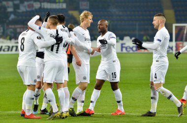 Kharkiv, Ukrayna - 14 Şubat 2019: Eintracht Frankfurt oyuncusu