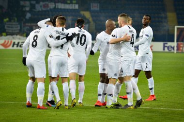 Kharkiv, Ukrayna - 14 Şubat 2019: Eintracht Frankfurt oyuncusu