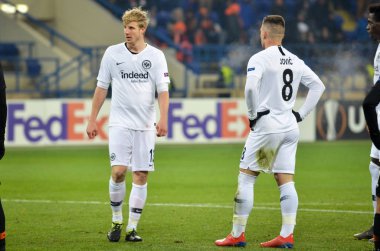 Kharkiv, Ukrayna - 14 Şubat 2019: Luka Jovic oyuncu sırasında t