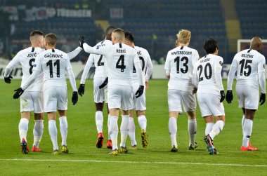 Kharkiv, Ukrayna - 14 Şubat 2019: Eintracht Frankfurt oyuncusu