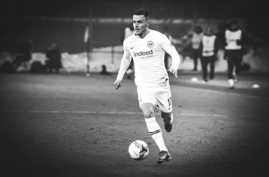 Kharkiv, Ukrayna - 14 Şubat 2019: Filip Kostic oyuncu sırasında