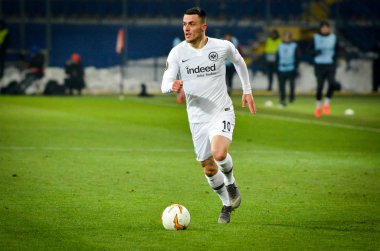 Kharkiv, Ukrayna - 14 Şubat 2019: Filip Kostic oyuncu sırasında