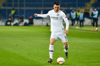Kharkiv, Ukrayna - 14 Şubat 2019: Filip Kostic oyuncu sırasında