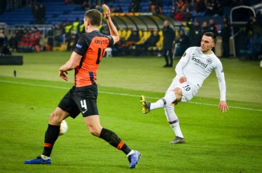 Kharkiv, Ukrayna - 14 Şubat 2019: Filip Kostic oyuncu sırasında