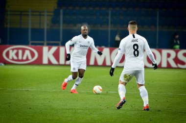 Kharkiv, Ukrayna - 14 Şubat 2019: Luka Jovic oyuncu sırasında t