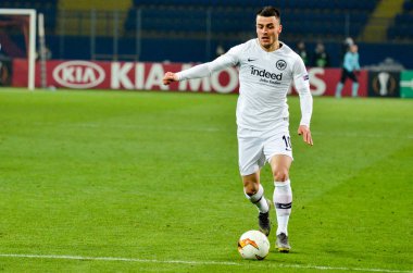 Kharkiv, Ukrayna - 14 Şubat 2019: Filip Kostic oyuncu sırasında