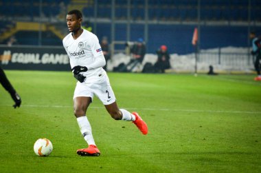 Kharkiv, Ukrayna - 14 Şubat 2019: Evan N'Dicka oyuncu