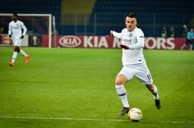 Kharkiv, Ukrayna - 14 Şubat 2019: Filip Kostic oyuncu sırasında