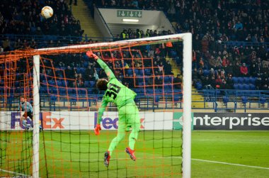 Kharkiv, Ukrayna - 14 Şubat 2019: Kaleci Andrey Pyatov p