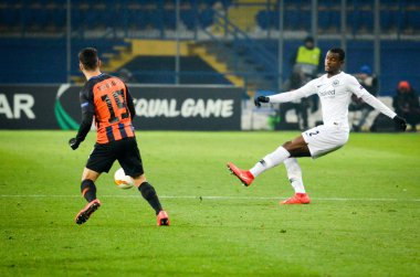 Kharkiv, Ukrayna - 14 Şubat 2019: Evan N'Dicka oyuncu