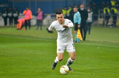 Kharkiv, Ukrayna - 14 Şubat 2019: Filip Kostic oyuncu sırasında