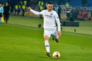 Kharkiv, Ukrayna - 14 Şubat 2019: Filip Kostic oyuncu sırasında