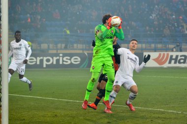 Kharkiv, Ukrayna - 14 Şubat 2019: Luka Jovic oyuncu sırasında t