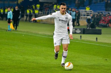 Kharkiv, Ukrayna - 14 Şubat 2019: Filip Kostic oyuncu sırasında