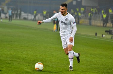 Kharkiv, Ukrayna - 14 Şubat 2019: Filip Kostic oyuncu sırasında