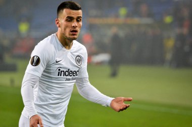Kharkiv, Ukrayna - 14 Şubat 2019: Filip Kostic oyuncu sırasında
