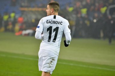 Kharkiv, Ukrayna - 14 Şubat 2019: Mijat Gacinovic oyuncu dur