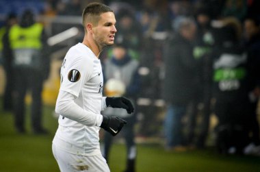 Kharkiv, Ukrayna - 14 Şubat 2019: Mijat Gacinovic oyuncu dur