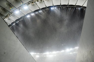 Kiev, Ukrayna - 12 Aralık 2018: Kar da Olimpiyat Stadyumu