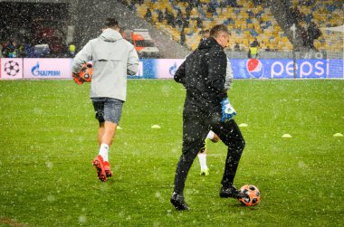 Kiev, Ukrayna - 12 Aralık 2018: Ue sırasında futbolcu