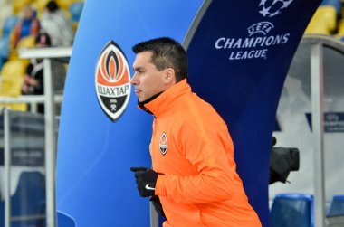 Kiev, Ukrayna - 12 Aralık 2018: Shakhtar futbolcuları dışarı