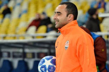 Kiev, Ukrayna - 12 Aralık 2018: Shakhtar futbolcuları dışarı