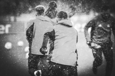 Kiev, Ukrayna - 12 Aralık 2018: Olympique Ly antrenmanı