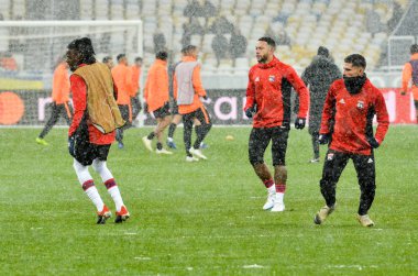 Kiev, Ukrayna - 12 Aralık 2018: Olympique Ly antrenmanı