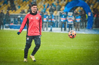 Kiev, Ukrayna - 12 Aralık 2018: Houssem Aouar Uefa