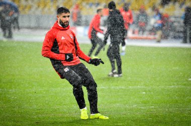 Kiev, Ukrayna - 12 Aralık 2018: Nabil Fekir oyuncusu