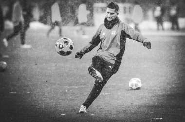 Kiev, Ukrayna - 12 Aralık 2018: Houssem Aouar oyuncu