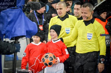Kiev, Ukrayna - 12 Aralık 2018: Hakem takımı