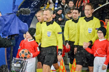 Kiev, Ukrayna - 12 Aralık 2018: Hakem takımı