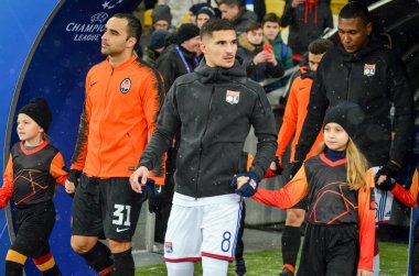 Kiev, Ukrayna - 12 Aralık 2018: Houssem Aouar Uefa