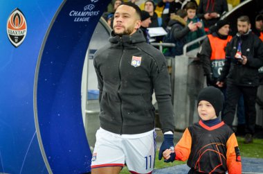 Kiev, Ukrayna - 12 Aralık 2018: Memphis Depay Uefa