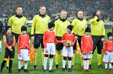 Kiev, Ukrayna - 12 Aralık 2018: Hakem takımı