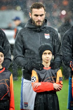 Kiev, Ukrayna - 12 Aralık 2018: Lucas Tousart oyuncusu