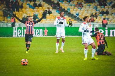 Kiev, Ukrayna - 12 Aralık 2018: Ue sırasında futbolcu
