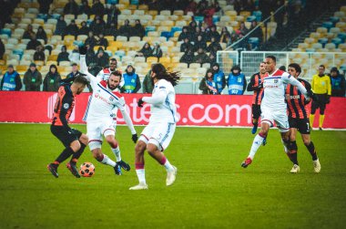 Kiev, Ukrayna - 12 Aralık 2018: Ue sırasında futbolcu