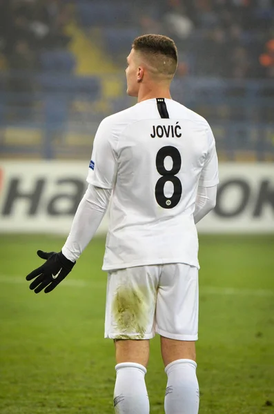 Charkiw, Ukraine - 14. Februar 2019: Luka Jovic spielt bei der EM — Stockfoto