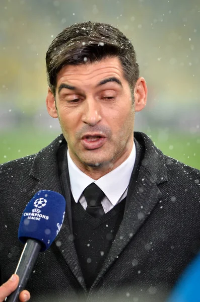 KIEV, UCRÂNIA - 12 de dezembro de 2018: Paulo Fonseca durante a UEFA — Fotografia de Stock