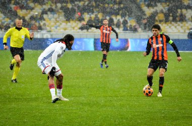 Kiev, Ukrayna - 12 Aralık 2018: Ue sırasında futbolcu