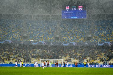 Kiev, Ukrayna - 12 Aralık 2018: U sırasında futbol stadyumu